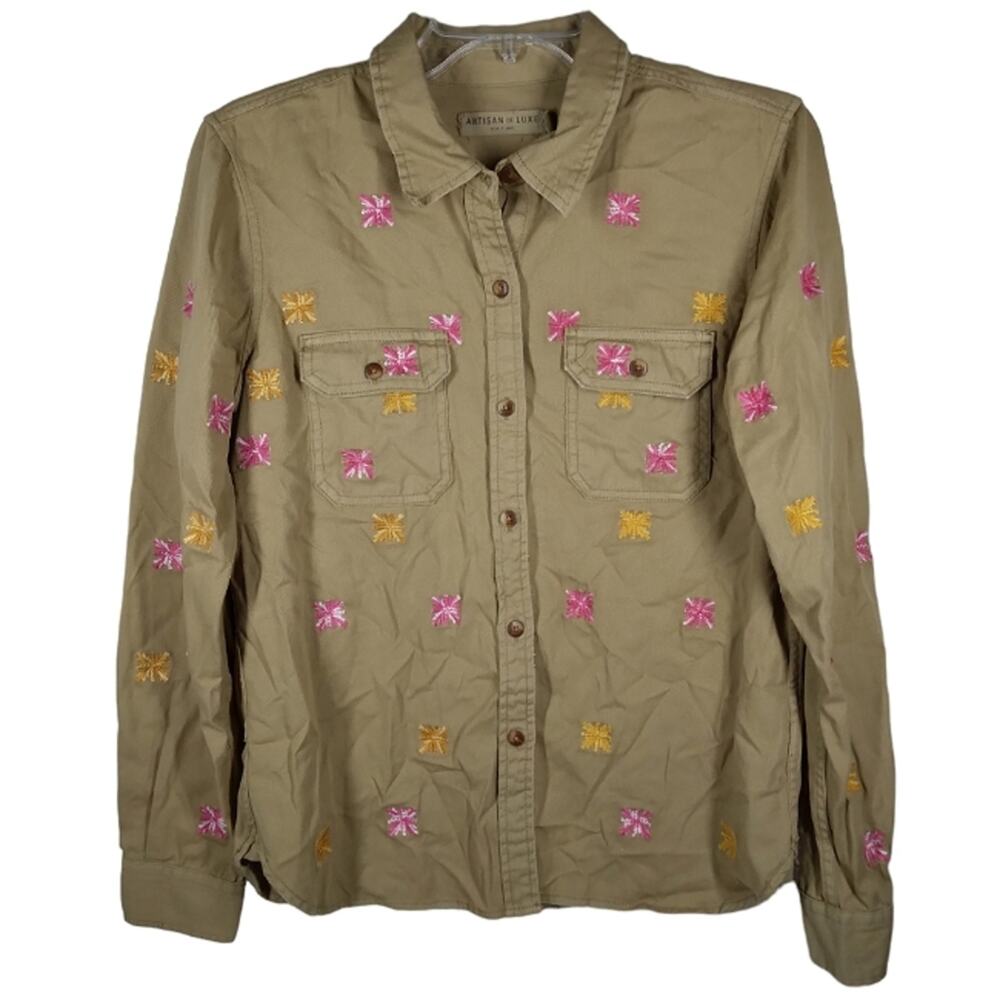 Artisan de Luxe Embroidered Button Front Jacket size Medium - Picture 1 of 6